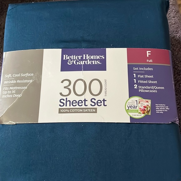 New, Better Homes & Gardens, 300 ct Sheet Set, Full - Picture 1 of 3